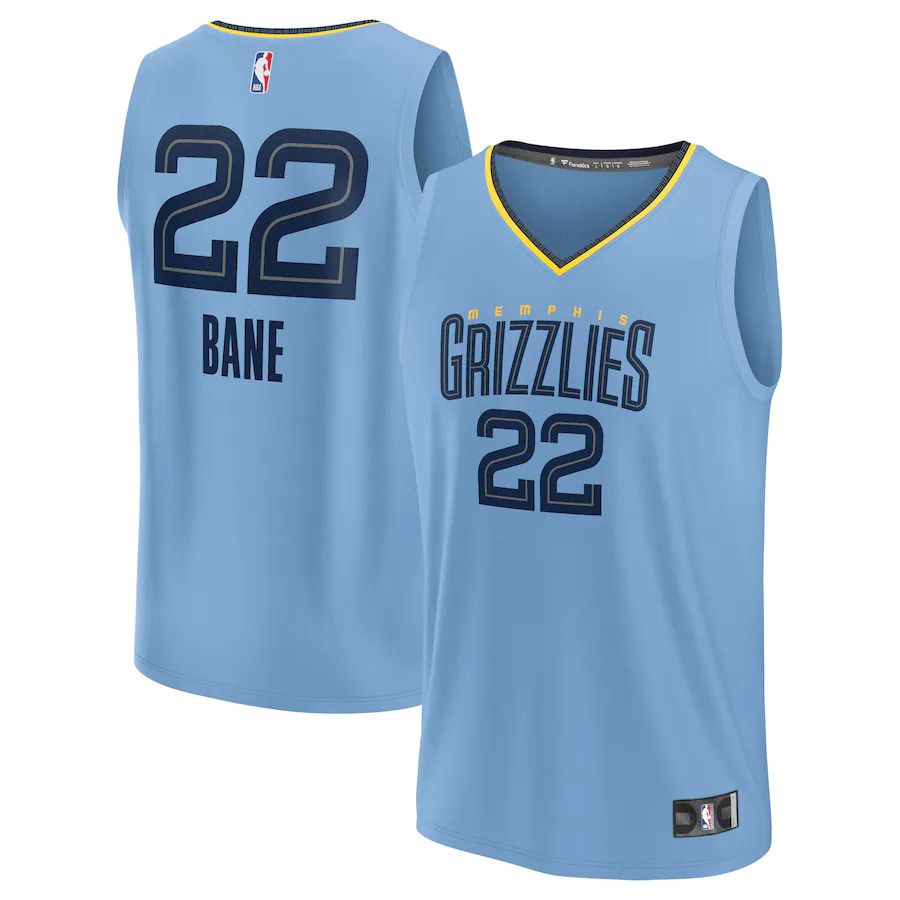 Men Memphis Grizzlies #22 Desmond Bane Fanatics Branded Light Blue Statement Edition 2022-23 Fast Break Replica Player NBA Jersey->youth nba jersey->Youth Jersey
